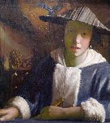Johannes Vermeer Girl with a flute. oil on canvas